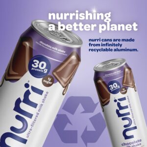 Nurri - 30g Protein Ultra Filtered Milk Shake – Chocolate - Lactose Free, Low Sugar, 150 Calories, 10 Vitamins and Minerals - 11 fl oz, 10 Cans